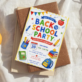 Zurück zur Schulparty  Einladung