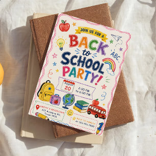 Zurück zur Schulparty Einladung