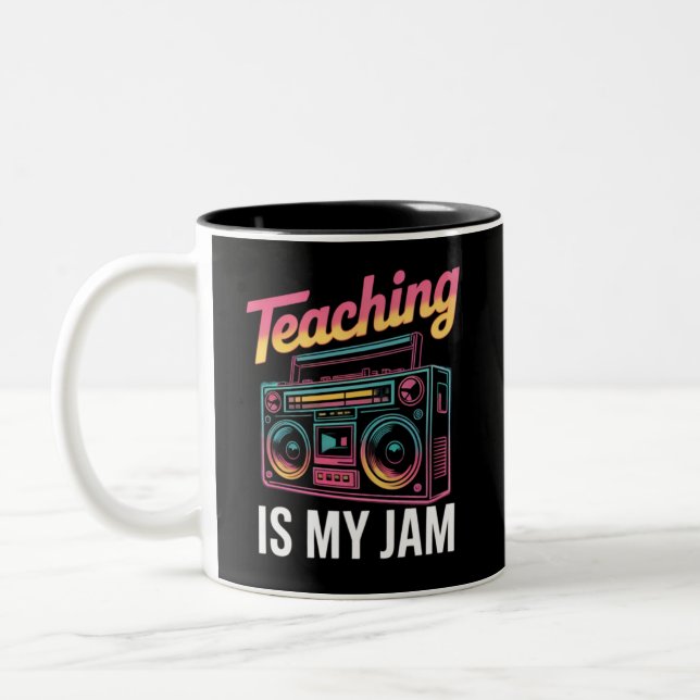 Zurück zur Schulretro-Lehre ist mein 80er im Jam Zweifarbige Tasse (Links)