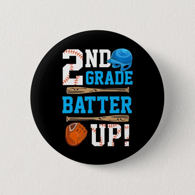 Zurück zur zweiten Klasse Baseball zuerst Button (Vorderseite)