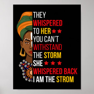 zurückflüstern Ich bin der Sturm Bhm Stolz Afrikan Poster