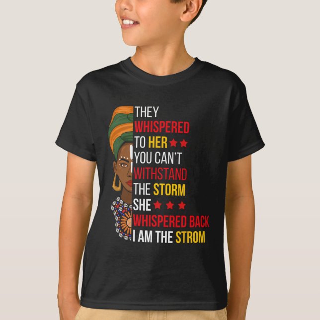 zurückflüstern Ich bin der Sturm Bhm Stolz Afrikan T-Shirt (Vorderseite)