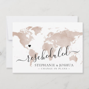 Zurückgestellt Umplante Hochzeit in Urlaubsort Tan Ankündigung