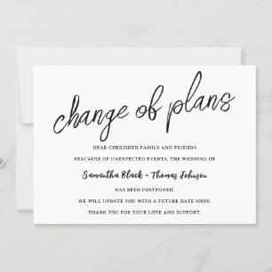 Zurückgestellte Änderung der Pläne Hochzeitsankünd Einladung