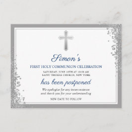 Zurückgestellte Ankündigung Silver First Heilige K Postkarte