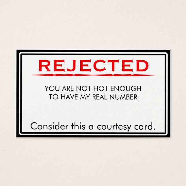 zurückgewiesen (Vorderseite)