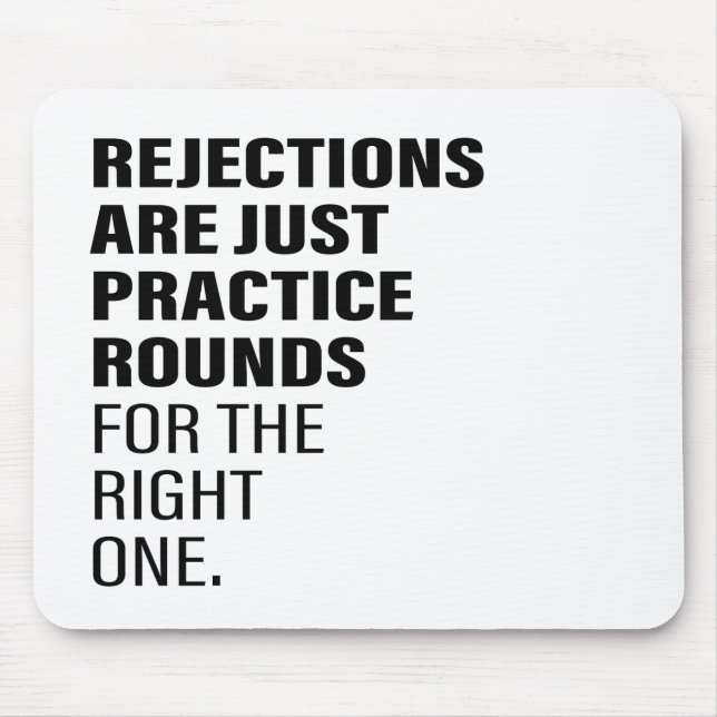 Zurückgewiesene Zitate ermutigen Word Text Art Mousepad (Vorne)