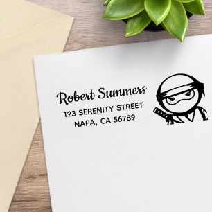 Zurückkehradresse des spähenden Ninja Gummistempel