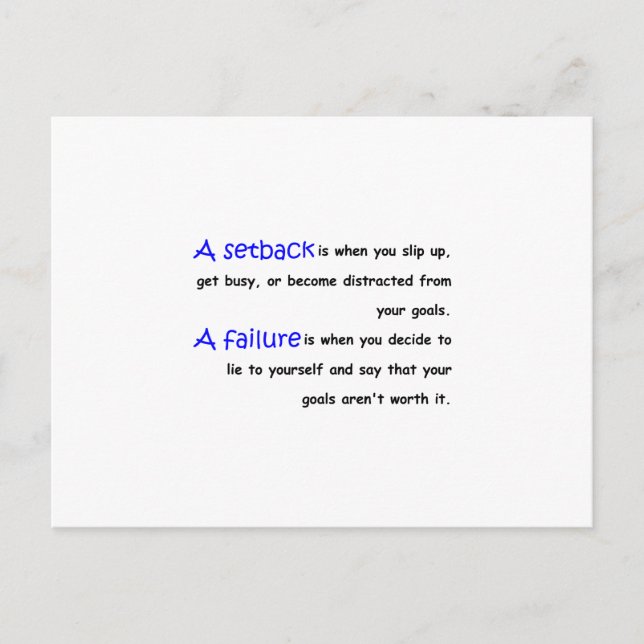 Zurücksetzen Vs. Fehler Postkarte (Vorderseite)