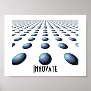 Zurückweichende blaue gemusterte Kugeln -  Innovie Poster