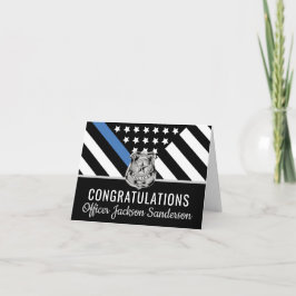 Zurückweisung der Flagge der Polizei Blauer Linie  Karte