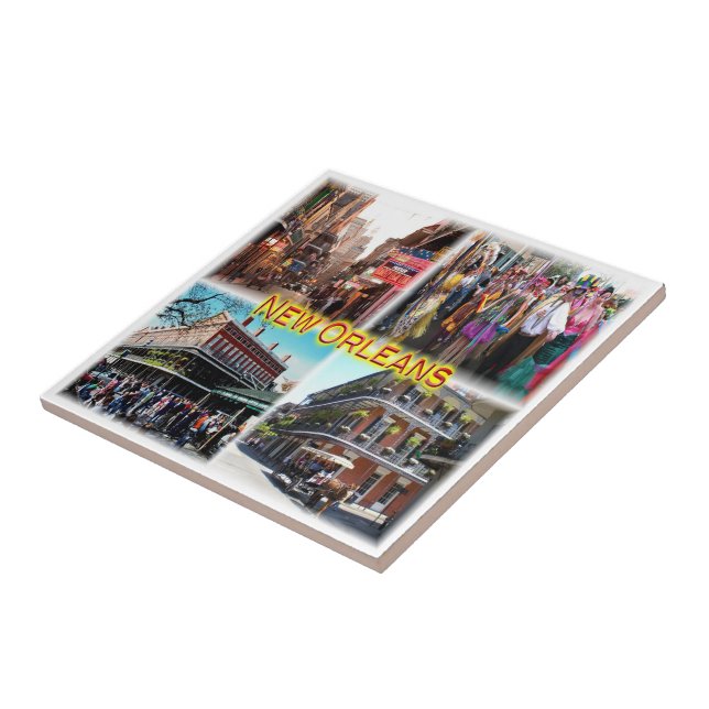 zUS024 NEW ORLEANS, Bourbon Street, Mosaik, Fliese (Seite)