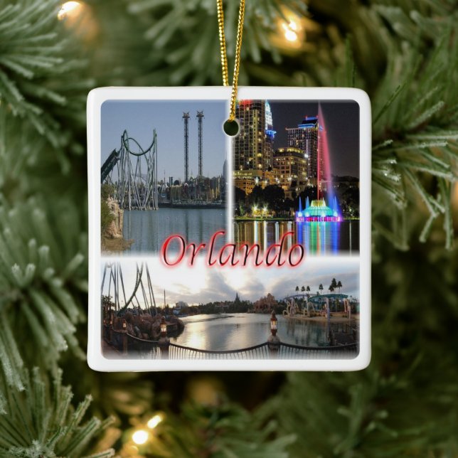 zUS056 ORLANDO Florida, Orlando, Amerika Keramikornament (Baum)