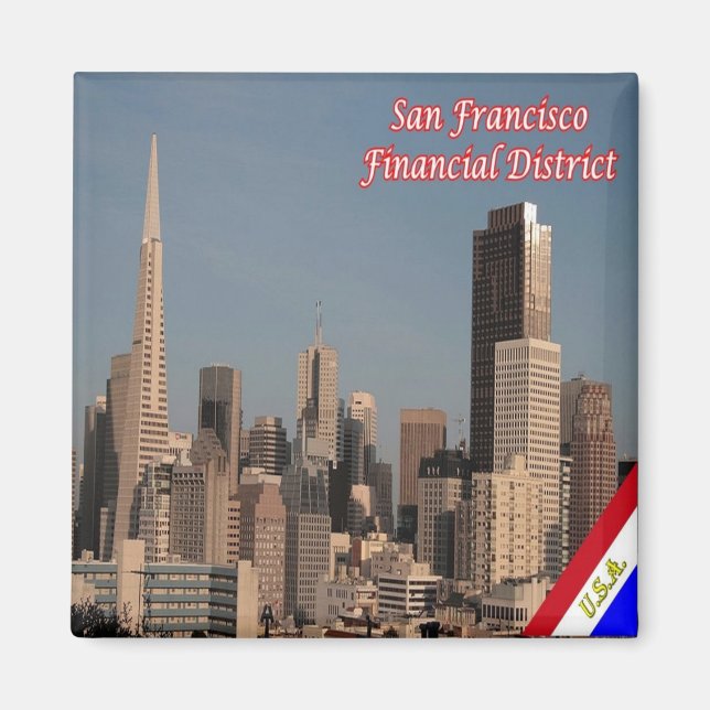 zUS057 SAN FRANCISCO, Finanzbezirk, Kühlschrank Magnet (Vorne)