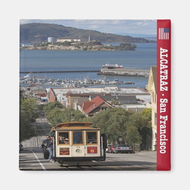 zUS083 SAN FRANCISCO, Alcatraz, Luftseilbahn, Kühl Magnet (Vorne)