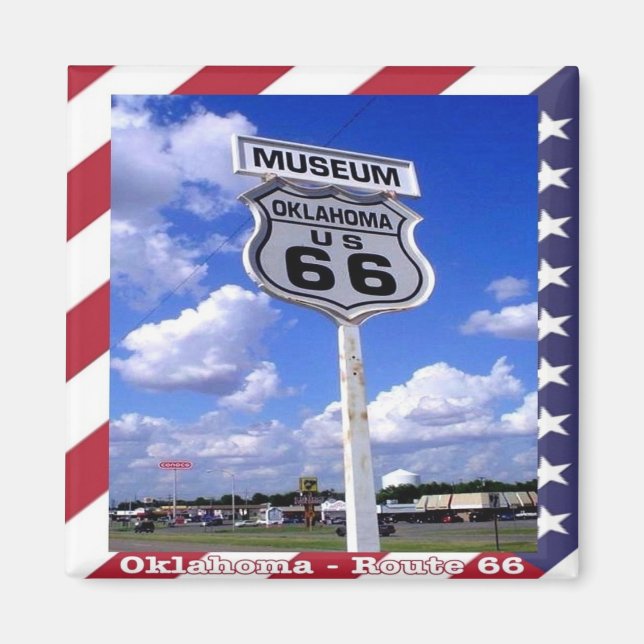 zUS090 ROUTE 66, Oklahoma, Amerika, Kühlschrank Magnet (Vorne)