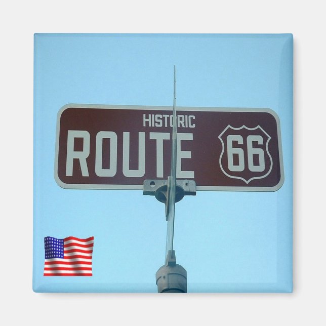 ZUS094 ROUTE 66 Historische Route 66, Amerika, Küh Magnet (Vorne)