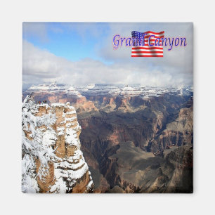 zUS146 GRAND CANYON with Snow, Arizona, Kühlschran Magnet