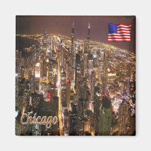 zUS184 CHICAGO, Illinois, Amerika, Kühlschrank Magnet