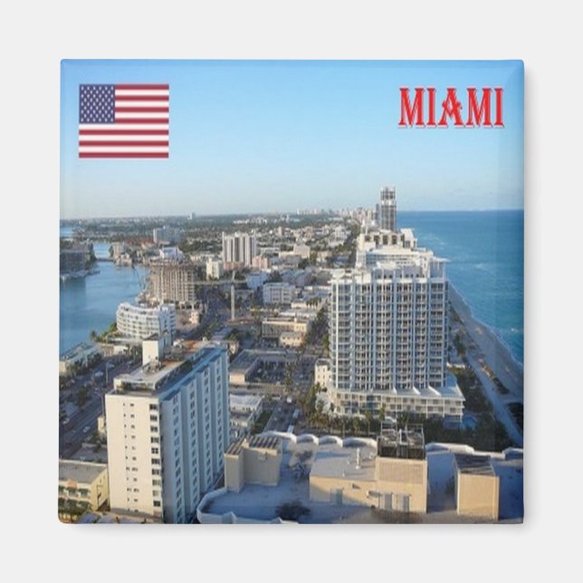 zUS187 MIAMI, Florida, Panorama, Amerika, Kühlschr Magnet (Vorne)