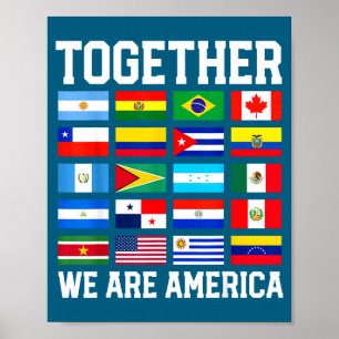 Zusammen Amerika-Flaggen Illustration Poster