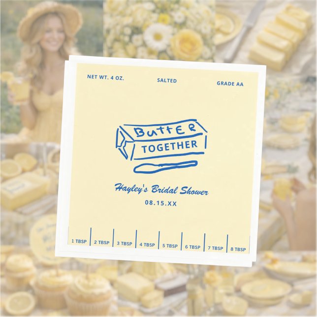 Zusammen Butter Gelbe Hochzeitsdusche Serviette (Von Creator hochgeladen)