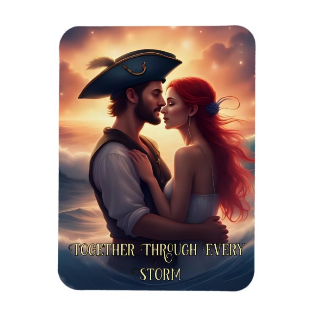 Zusammen durch jeden Sturm Romantische Piraterie Magnet (Vertikal)