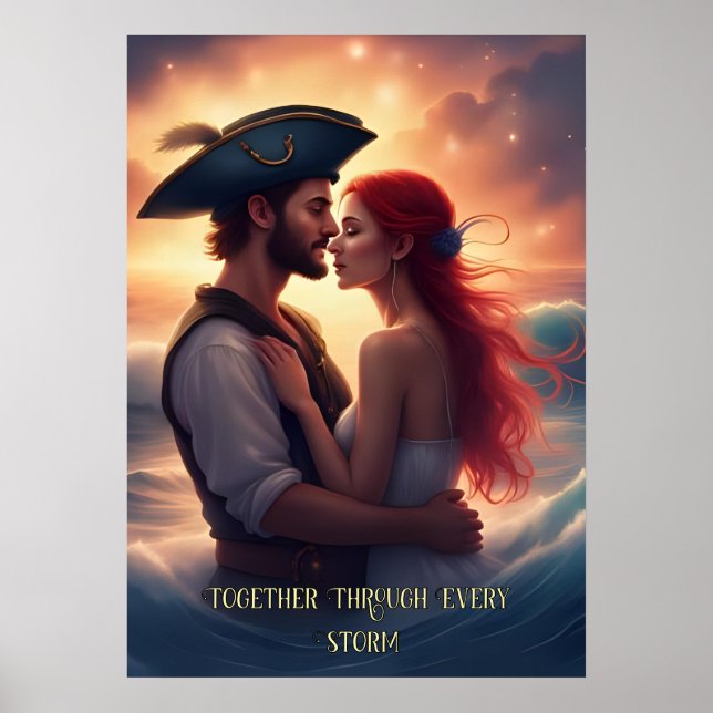 Zusammen durch jeden Sturm Romantische Piraterie Poster (Vorne)