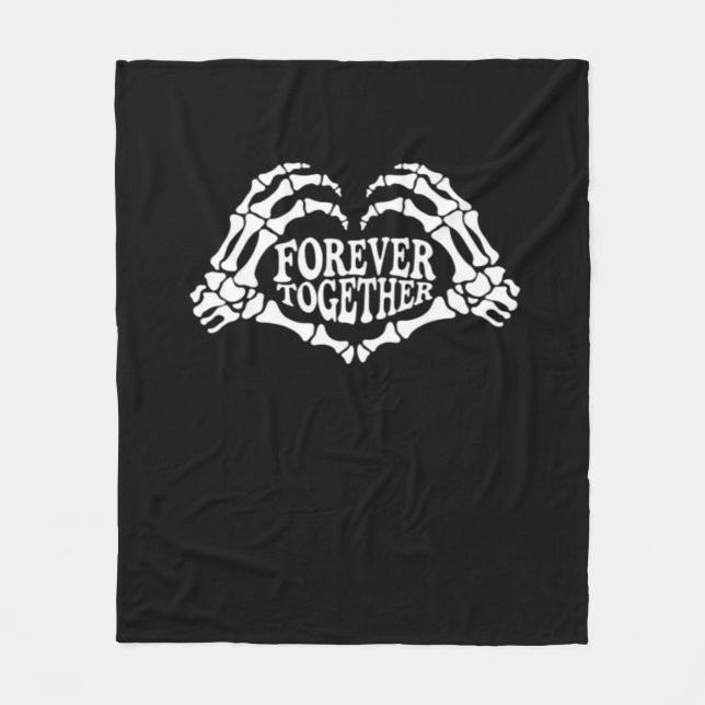 Zusammen ein Herz aus Skeleton Hands Classic Fleecedecke (Vorderseite)