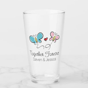 Zusammen Forever niedliche Schmetterlinge frisch g Glas