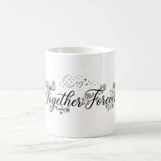 Zusammen für immer Floral Mond & Sterne Shirt Kaffeetasse