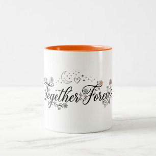 Zusammen für immer Floral Mond & Sterne Shirt  Zweifarbige Tasse
