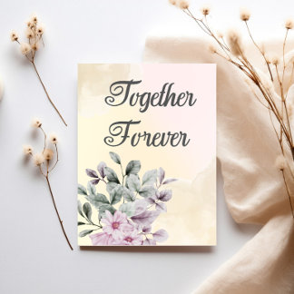 Zusammen für immer Rosa und Hellgelbe Hochzeitsein Einladung