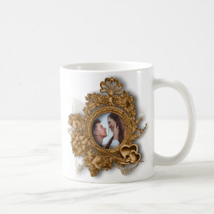 "Zusammen für immer" Vintage vergoldeter Bilderrah Kaffeetasse