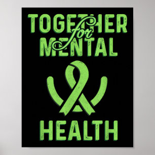 Zusammen für psychische Gesundheit Menschliche Hir Poster