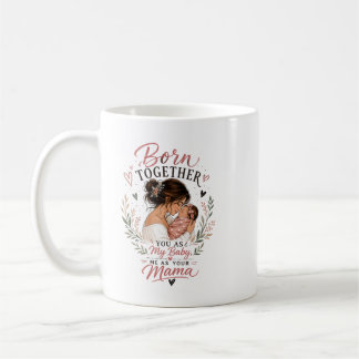 Zusammen geboren Baby & Mama Watercolor Blumengrün Kaffeetasse