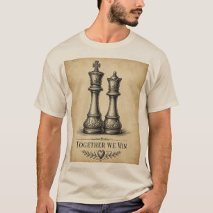Zusammen Gewinnen Wir Vintage Schach Paar T-Shirt