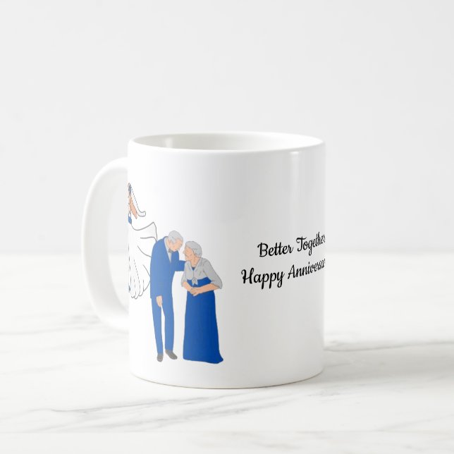 Zusammen glücklicher Hochzeitstag! Kaffeetasse (Vorderseite Links)