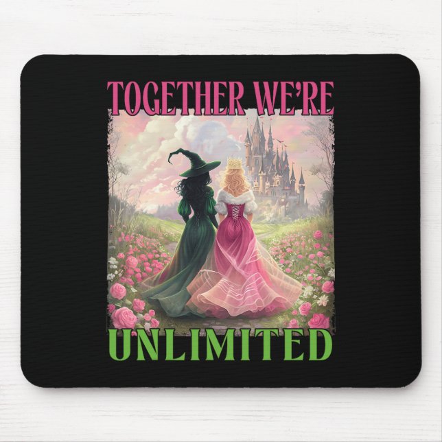 Zusammen Hexen unbegrenzt rosa grüne Hexe Hallow Mousepad (Vorne)