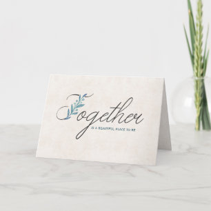 zusammen Hochzeitstext mit floralem Design Karte