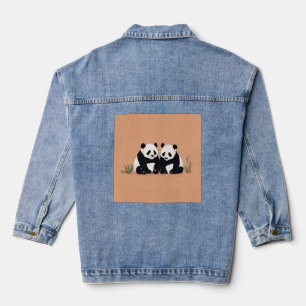 Zusammen, immer – Glückliche Pandas Jeansjacke