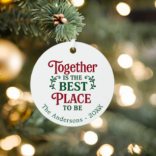 Zusammen ist der beste Ort Typografie Weihnachten Ornament Aus Metall