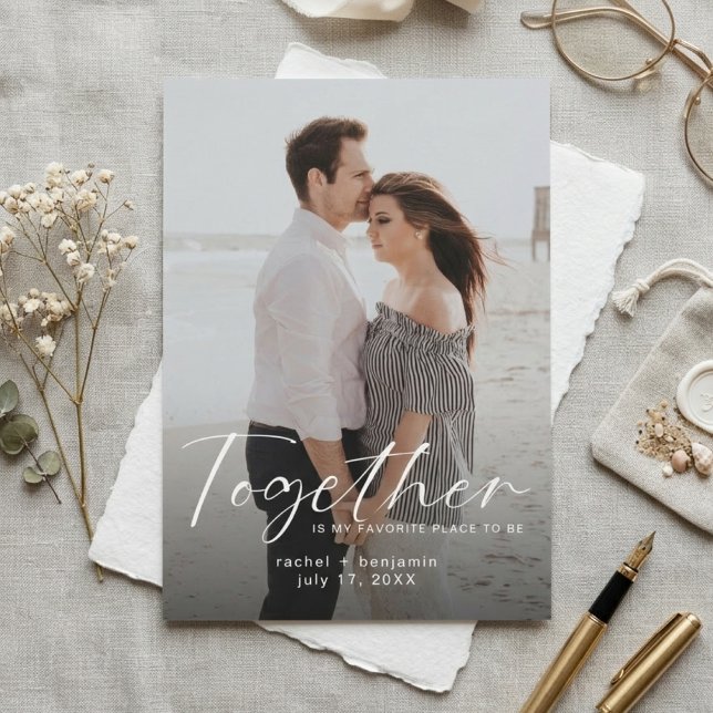 Zusammen ist mein Lieblingsort Foto-Einladung zur  Magnetkarte (Together is my favorite place to be- Save the date card)