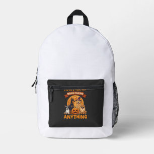 Zusammen können Hunde alles Halloween-Kürbis Mond Bedruckter Rucksack