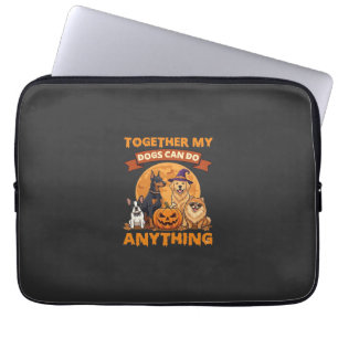Zusammen können Hunde alles Halloween-Kürbis Mond Laptopschutzhülle