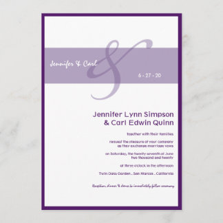 Zusammen (Lila) Hochzeitseinladung Einladung