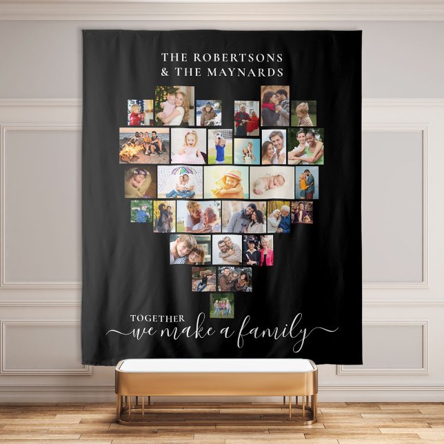 Zusammen machen wir ein Familienherz 29 FotoCollag Wandteppich (Von Creator hochgeladen)