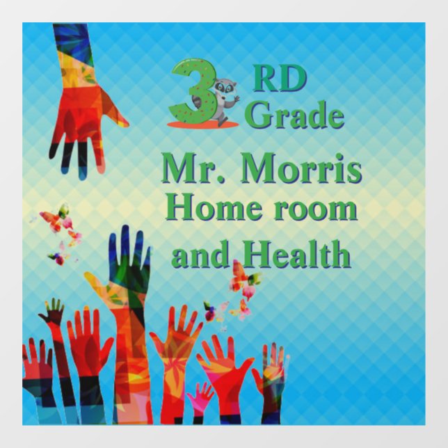 Zusammen mit dem Fenster "Raum der dritten Klasse" Fensteraufkleber (Blatt)