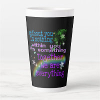 zusammen sind wir alles Latte Tasse