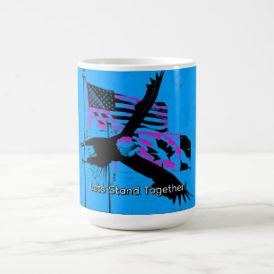 Zusammen stehen - Kanada, USA-Flaggen und Adler Kaffeetasse